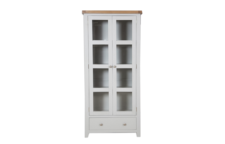 Display Cabinets - Henley Grey Painted Display Cabinet