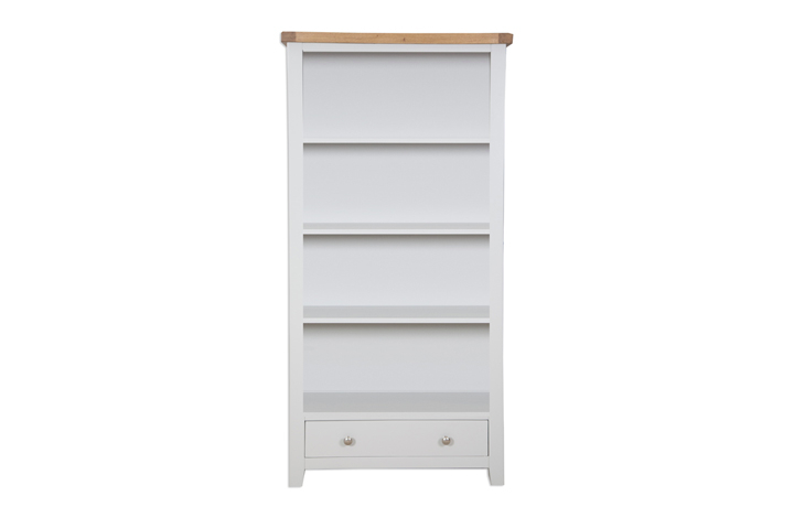 Bookcases - Henley Grey Painted Large Bookcase With Drawer