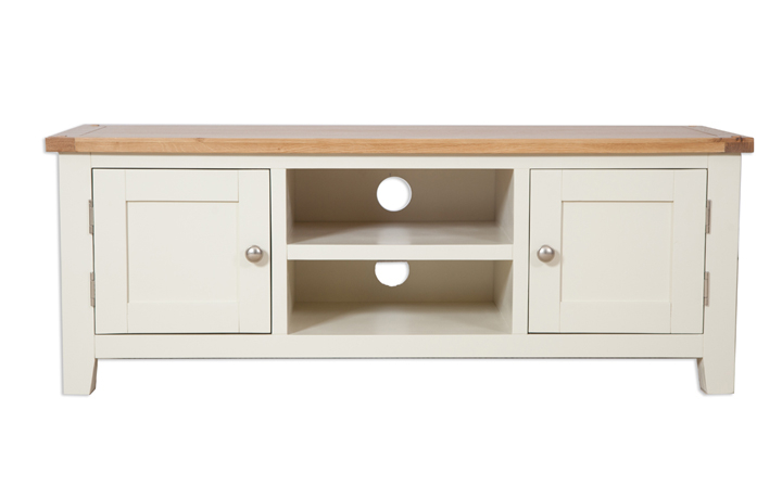 Painted Standard TV Units - Chelsworth Ivory Painted Large TV Cabinet