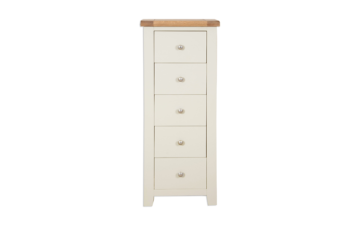 Painted Chest Of Drawers - Chelsworth Ivory Painted 5 Drawer Tall Chest