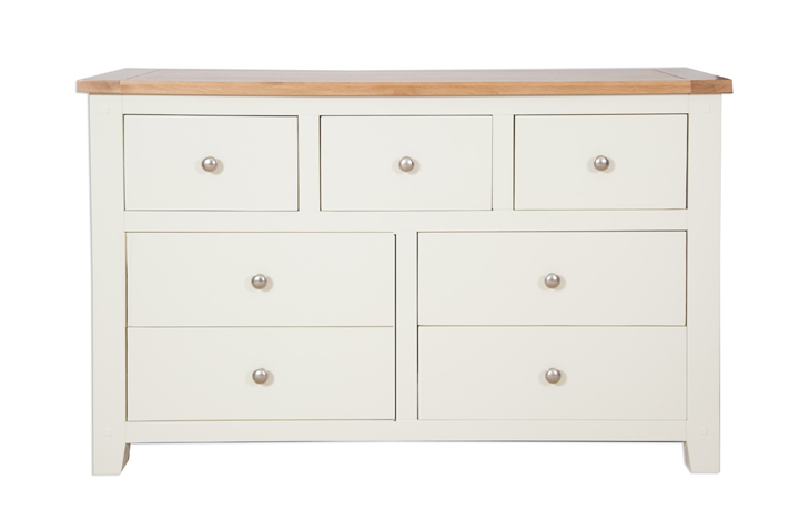 Chest Of Drawers - Chelsworth Ivory Painted 7 Drawer Wide Chest
