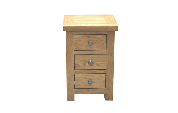 Oak 3 Drawer Bedside Cabinets - Suffolk Solid Oak 3 Drawer Mini Bedside