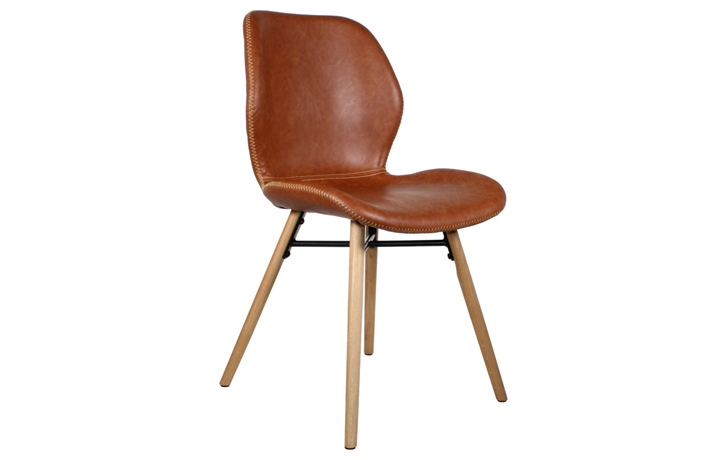 Leather or PU Dining Chairs - Restmore Dining Chair - Brown