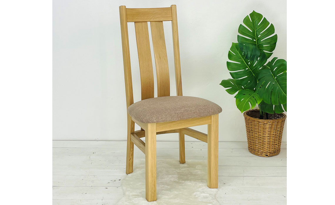 Chairs & Bar Stools - York Solid Oak Bergen Twin Slat Dining Chair