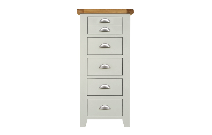 Chest Of Drawers - Eden Grey Painted Tall Chest 5 Drawers