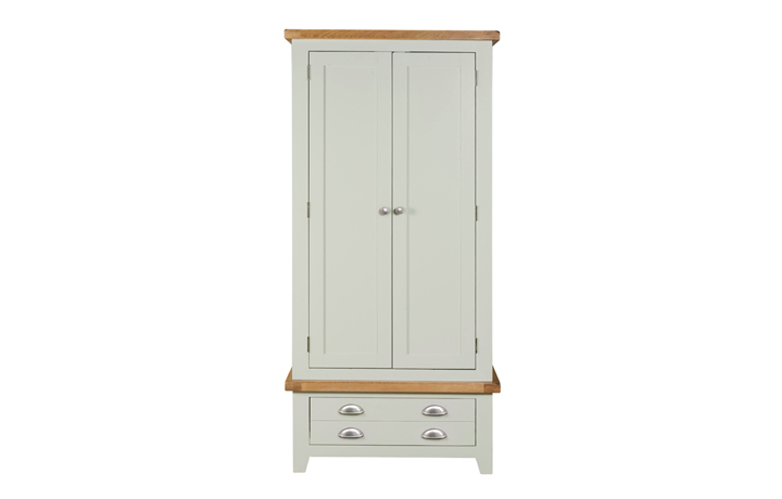 Painted 2 Door Wardrobes - Eden Grey Painted Double Robe With Drawers