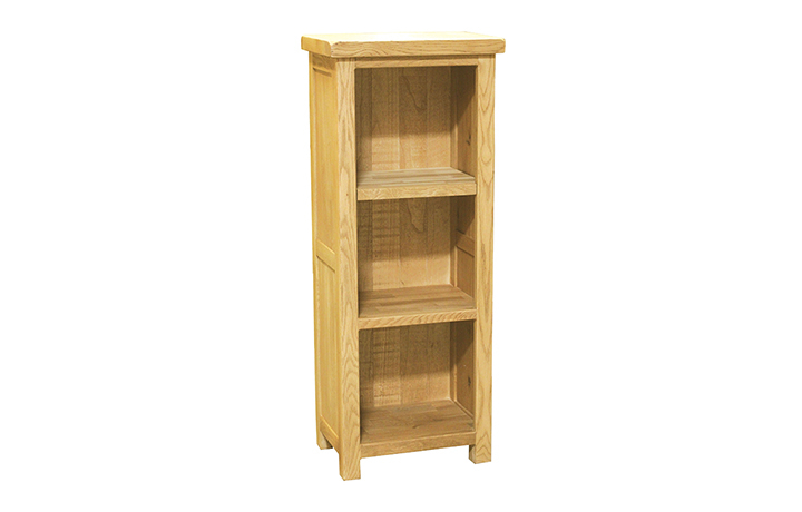 Oak Bookcases - Norfolk Rustic Solid Oak Medium CD/DVD/Bookcase 