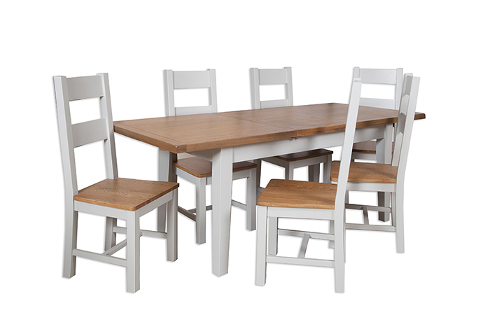 Painted Dining Tables - Henley Grey Painted 120-160cm Extending Dining Table