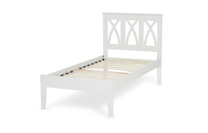 Beds & Bed Frames - 3ft Autumn Single White Painted Cross Back Bed Frame 