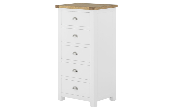 Pembroke White Painted Collection  - Pembroke White Painted 5 Drawer Wellington Chest
