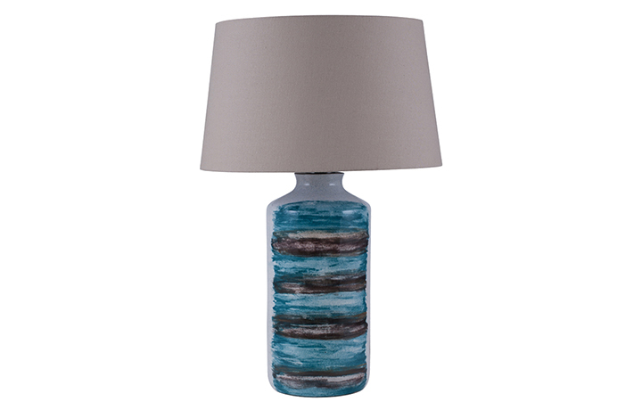 Lighting Range (PLL) - PLL159 Tall Watercolour Stoneware Table Lamp & Shade (Ex- Display)