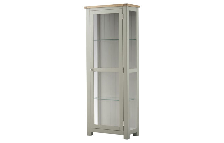 Painted Glazed Display Cabinets - Pembroke Stone Painted Glazed Display Cabinet