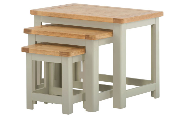 Nested Tables - Pembroke Stone Painted Nest Of 3 Tables