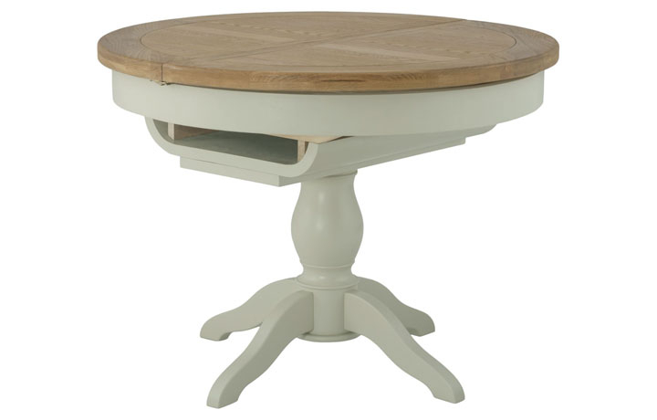 Dining Tables - Pembroke Stone Painted Round Butterfly Extending Dining Table 