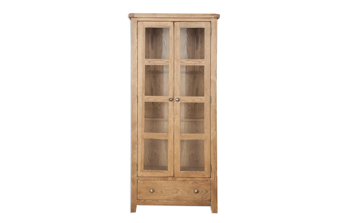 Oak Glazed Display Cabinets - Windsor Rustic Oak Display Cabinet