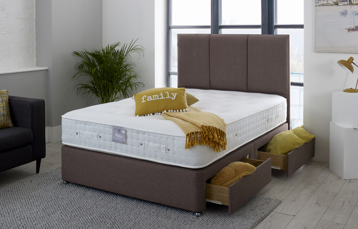 4ft & 4ft6 Double Mattress & Divan Packages - 4ft6in Double Picasso 2000 Mattress With 2 Drawer Divan & Headboard Deal
