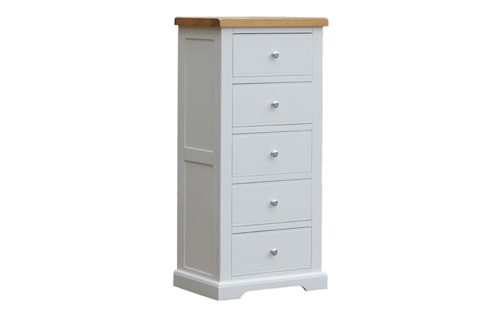 Suffolk Painted Collection White & Grey  - Suffolk Painted 5 Drawer Wellington