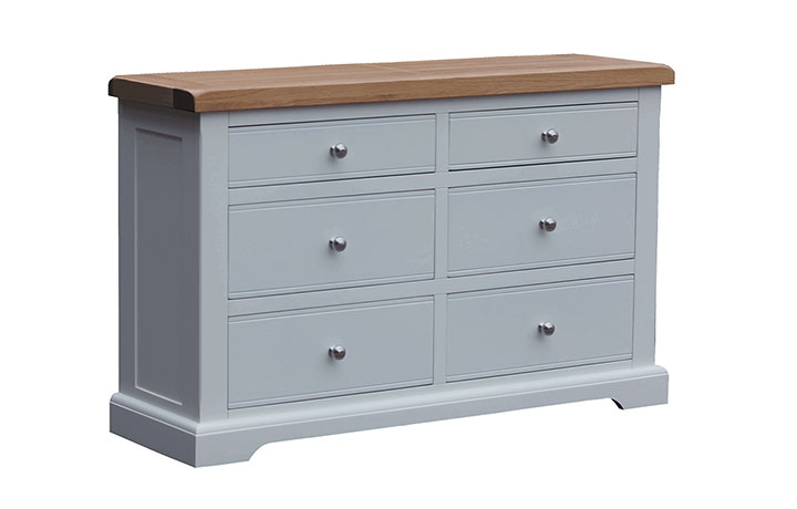 Suffolk Painted Collection White & Grey  - Suffolk Painted 6 Drawer Chest