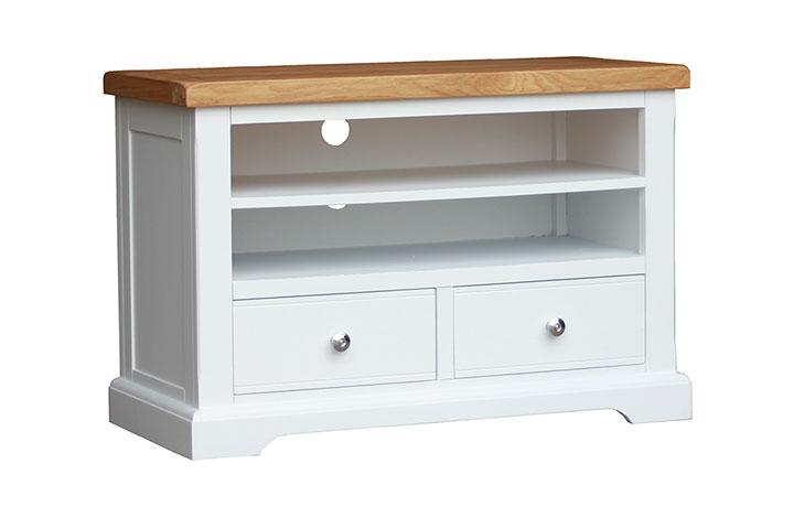 Suffolk Painted Collection White & Grey  - Suffolk Painted 2 Drawer TV Unit