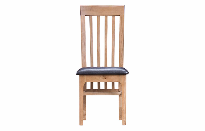 Oak Dining Chairs - Odense Oak Slat Back Chair With PU Pad