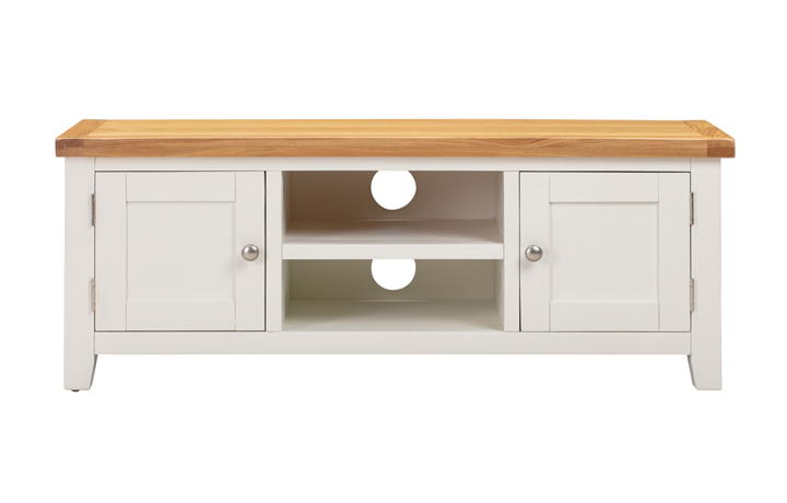 Painted Standard TV Units - Henley White Painted Large TV Cabinet