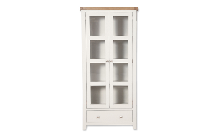 Display Cabinets - Henley White Painted Display Cabinet