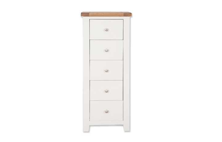 Chest Of Drawers - Henley White Painted 5 Drawer Tall Chest