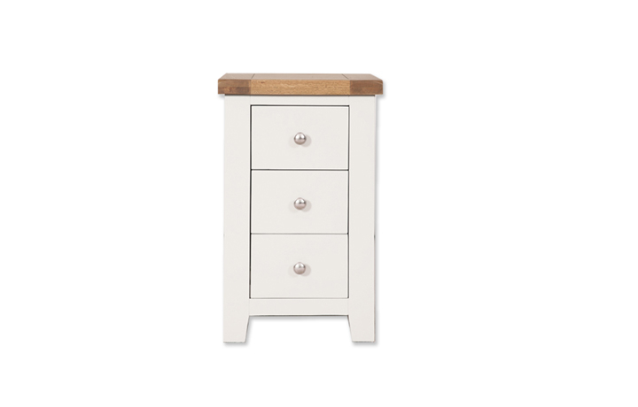 Painted 3 Drawer Bedside Cabinets - Henley White Painted 3 Drawer Bedside Cabinet