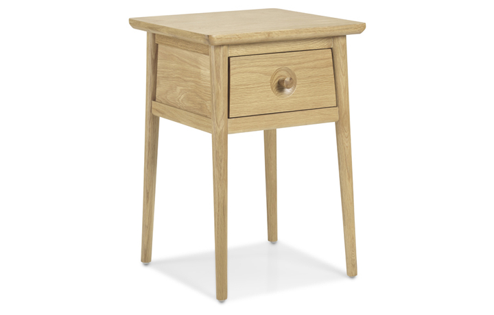 Coffee & Lamp Tables - Nordic Solid Oak Lamp Table with Drawer
