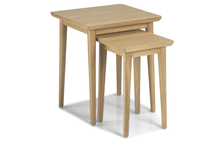 Nordic Solid Oak Collection - Nordic Solid Oak Nest Of 2 Tables