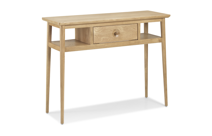 Oak 1 Drawer Console Tables - Nordic Solid Oak Console Table