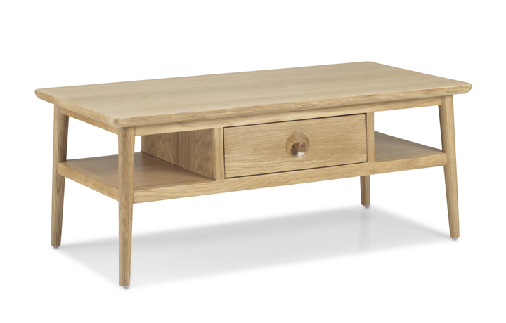Nordic Solid Oak Collection - Nordic Solid Oak Coffee Table with Drawer