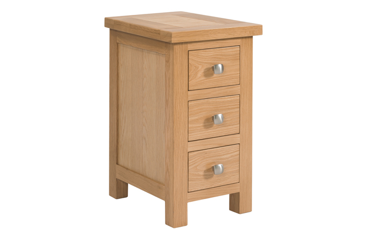 Oak 3 Drawer Bedside Cabinets - Lavenham Oak 3 Drawer Compact Bedside