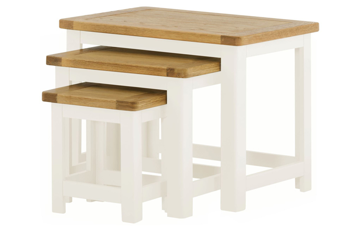 Nested Tables - Pembroke White Painted Nest Of 3 Tables