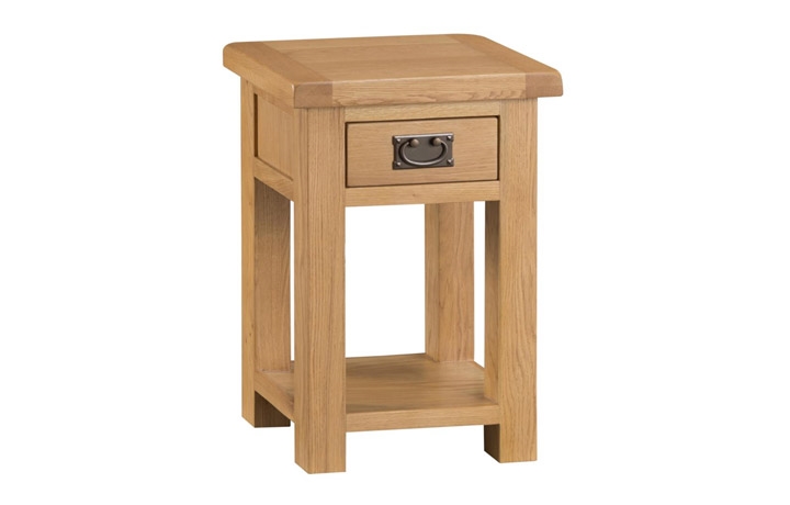 Oak 1 Drawer Console Tables - Burford Rustic Oak Side Cabinet