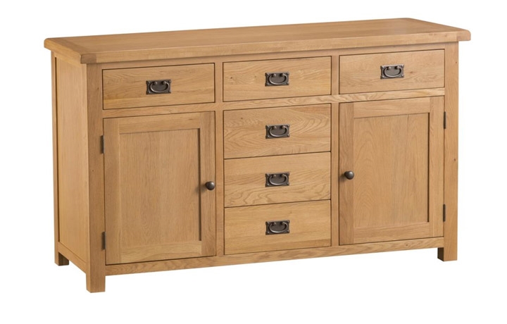 Sideboards & Cabinets - Burford Rustic Oak 2 Door 6 Drawer Sideboard
