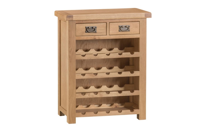 Display Cabinets - Burford Rustic Oak Small Wine Rack