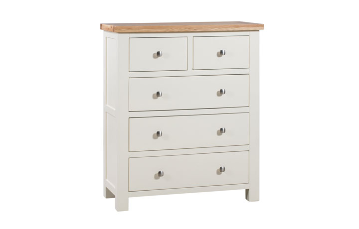 Lavenham Ivory, White, Cobblestone & Raven Painted Furniture Collection - Lavenham Painted 2 Over 3 Chest Of Drawers