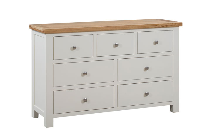 Lavenham Ivory, White, Cobblestone & Raven Painted Furniture Collection - Lavenham Painted 3 Over 4 Chest Of Drawers
