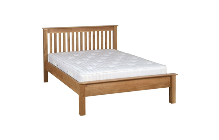 Beds & Bed Frames - Woodford Solid Oak 4ft6 Double Low Foot End Bed Frame