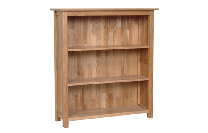 Bookcases - Woodford Solid Oak Small Wide Bookcase