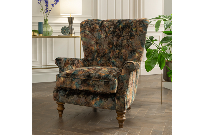 Accent Chairs & Stools - Wing Chair With Buttons 