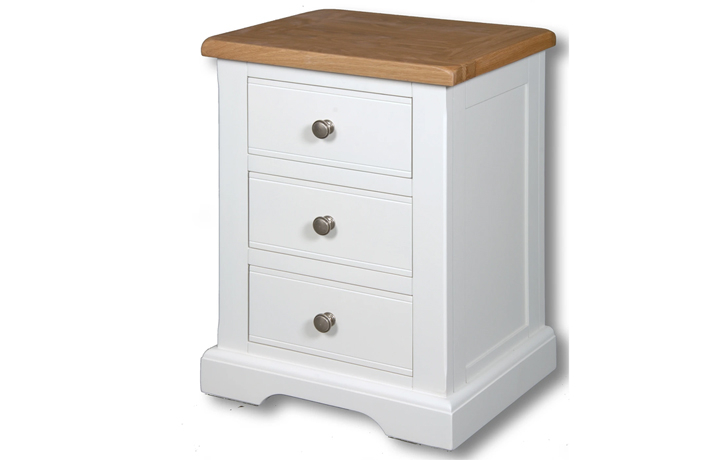 Suffolk Painted Collection White & Grey  - Suffolk Painted Large 3 Drawer Bedside