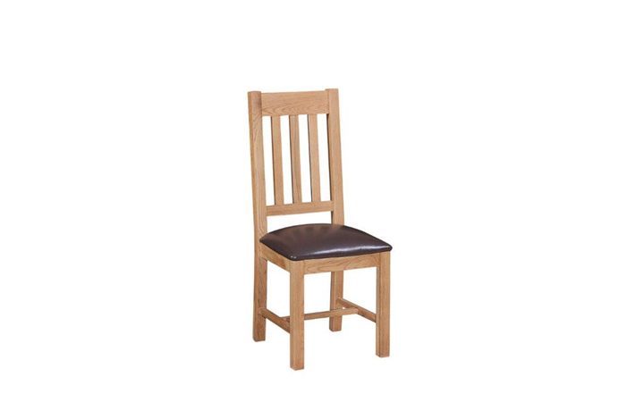 Oak Dining Chairs - Royal Oak Dining Chair With PU Leather Seat
