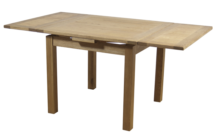 Oak Dining Tables - Hamilton Oak 90-160cm Draw Leaf Extending Table  