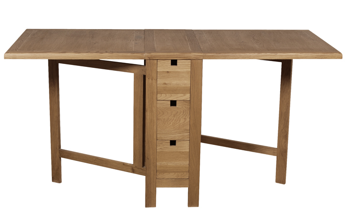Oak Dining Tables - Hamilton Oak 32-92-152cm Extending Gateleg Table