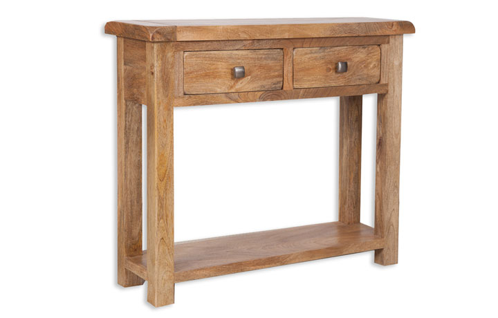 Mango Console Tables - Chennai Solid Mango 2 Drawer Console Table