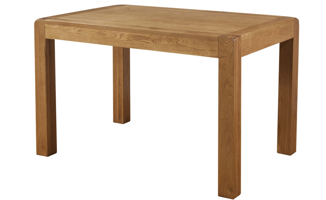 Oak Dining Tables - Tunstall Oak 120cm Fixed Top Dining Table