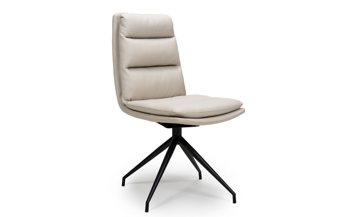 Chairs & Bar Stools - Nobo Taupe Swivel Dining Chair With Black Powder Coated Legs