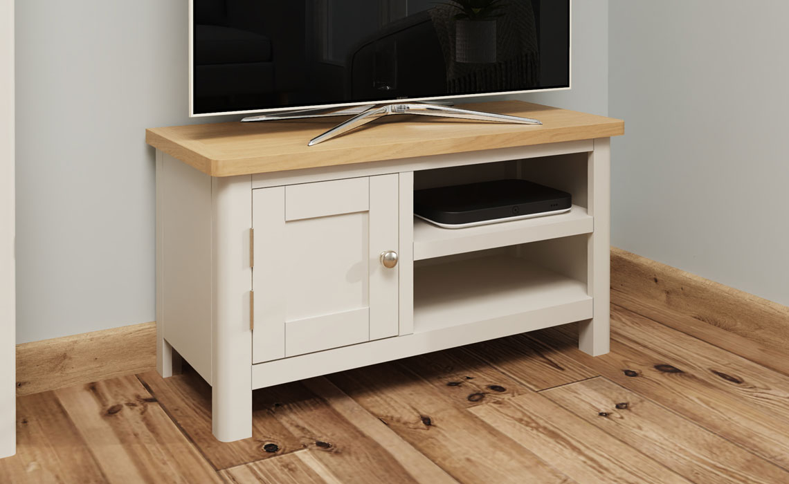 TV Cabinets - Woodbridge Truffle Grey Painted Small TV Unit